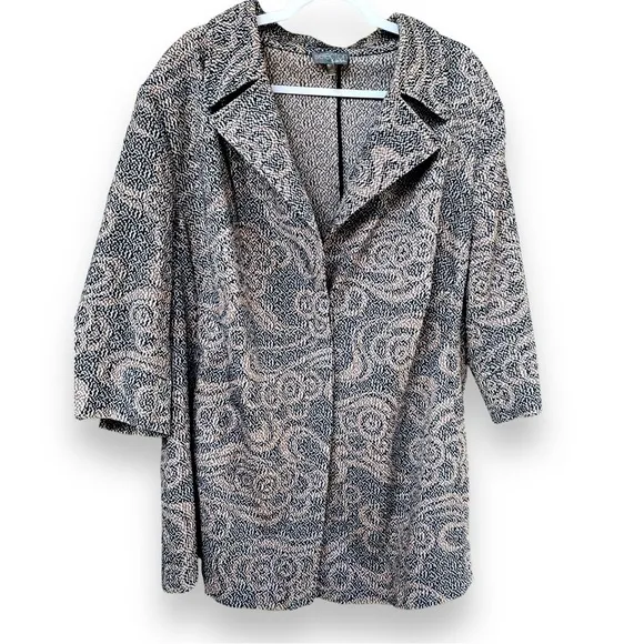 Selection By Ulla Popken Textured Blazer Lightweight Jacket  Unstructured Pocket