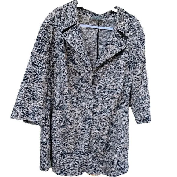 Selection By Ulla Popken Textured Blazer Lightweight Jacket  Unstructured Pocket