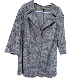 Selection By Ulla Popken Textured Blazer Lightweight Jacket  Unstructured Pocket