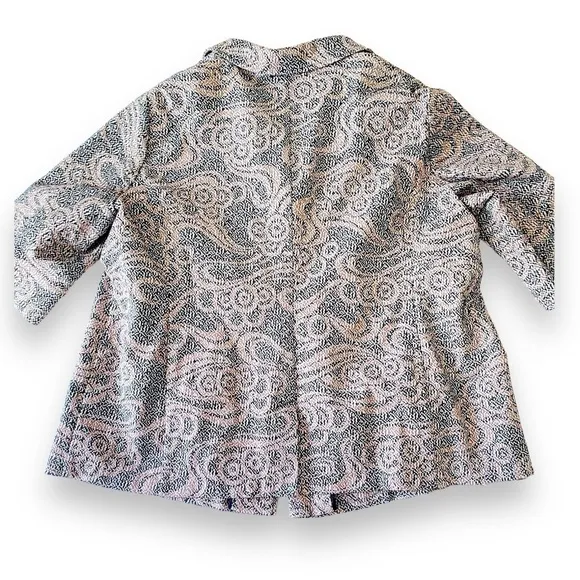 Selection By Ulla Popken Textured Blazer Lightweight Jacket  Unstructured Pocket