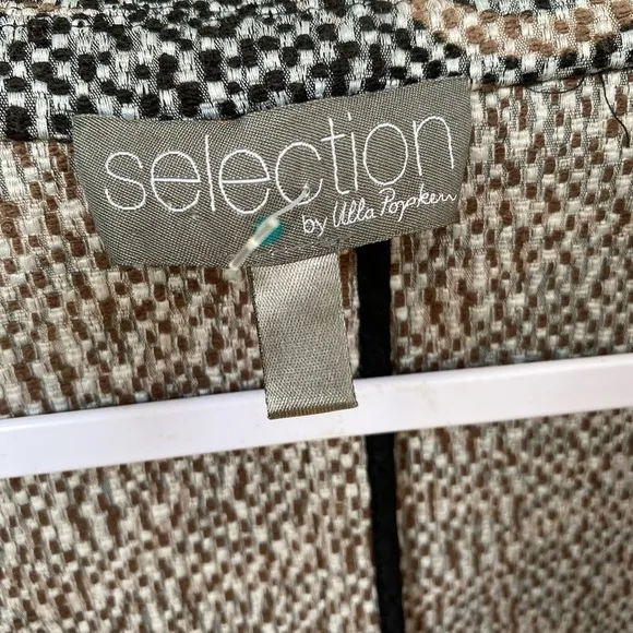 Selection By Ulla Popken Textured Blazer Lightweight Jacket  Unstructured Pocket