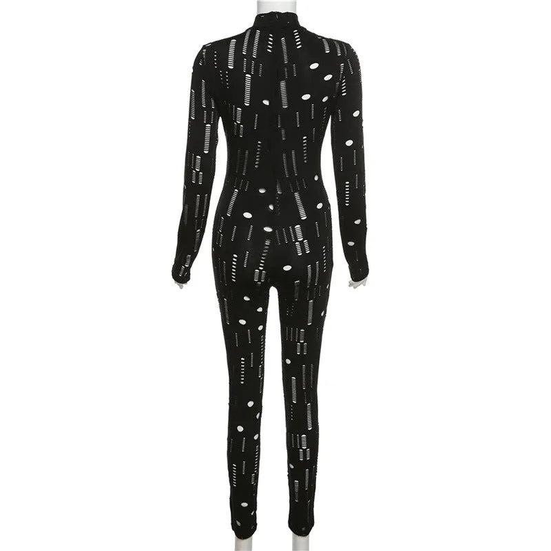 Sexy Cutout Solid Color Jumpsuit（AY1795）