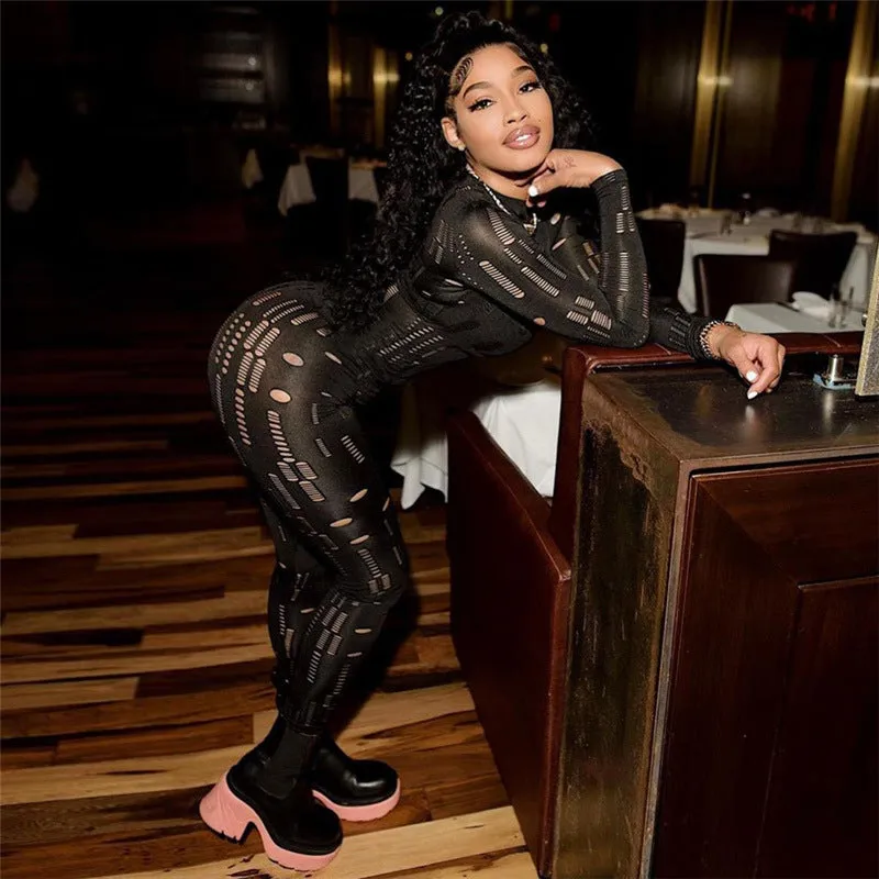 Sexy Cutout Solid Color Jumpsuit（AY1795）