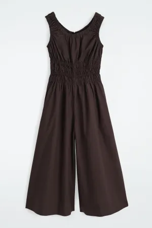 Shirred cotton jumpsuit