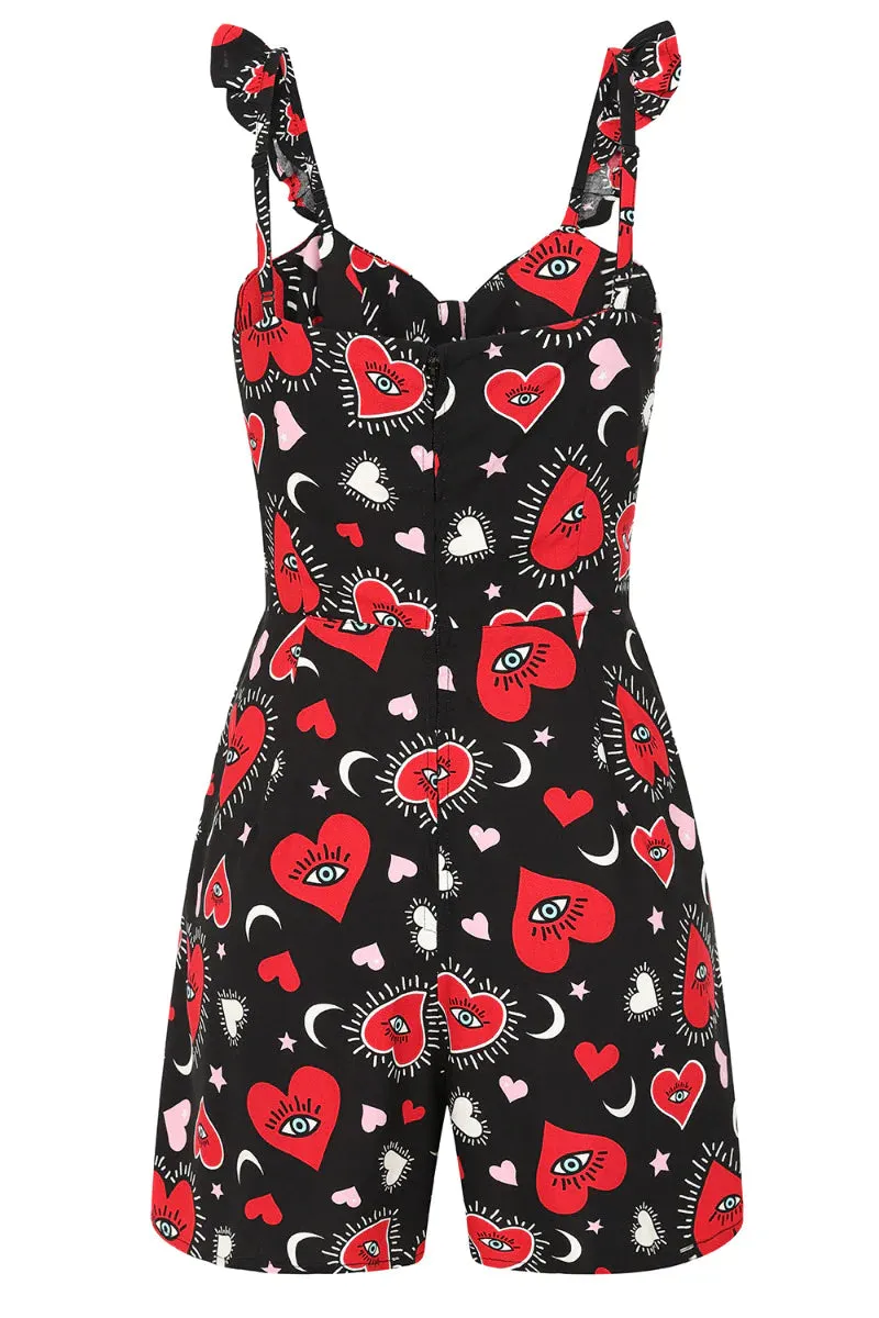 SIZE 14* Hell Bunny Kate Heart Playsuit