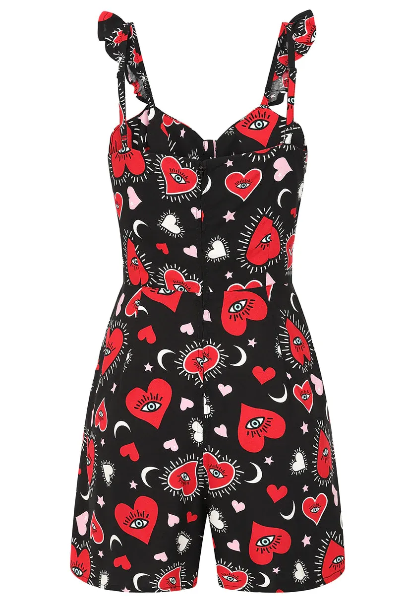 SIZE 14* Hell Bunny Kate Heart Playsuit