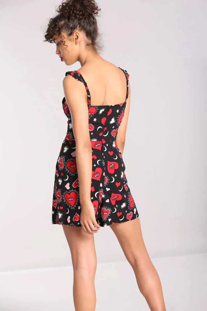 SIZE 14* Hell Bunny Kate Heart Playsuit