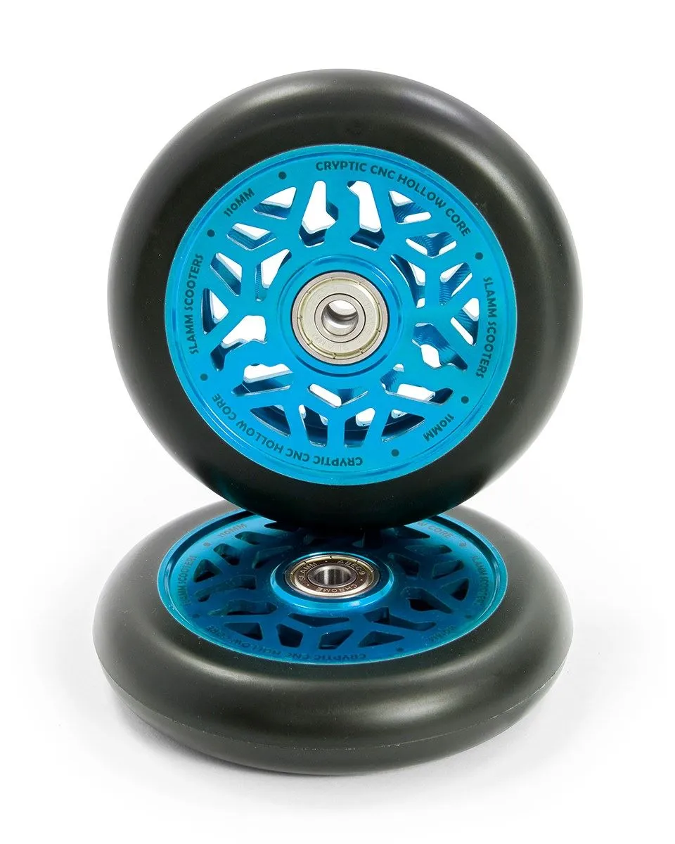 Slamm Scooter 110mm Cryptic Hollow Core Scooter Wheels - Blue