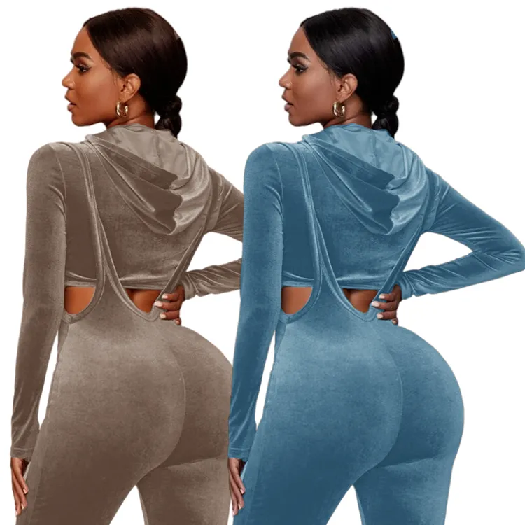 Solid color three-dimensional hoodie suit (AY1484)