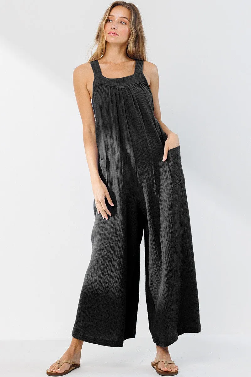 Solid Wide leg Jumpsuit - Final Sale