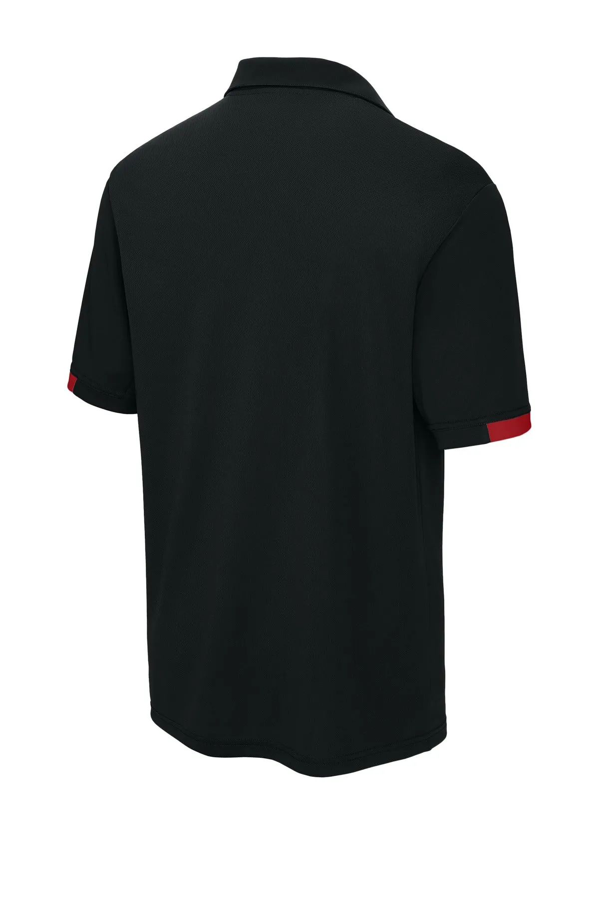 Sport-Tek Club Colorblock Polo ST444 Black/ Deep Red