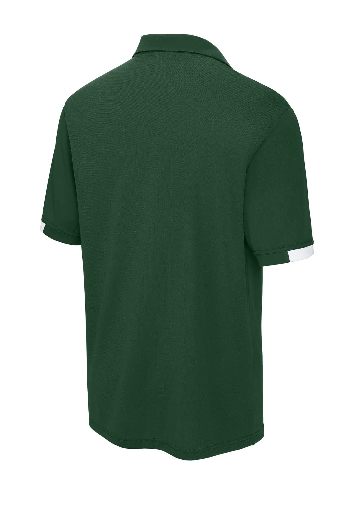 Sport-Tek Club Colorblock Polo ST444 Forest Green/ White