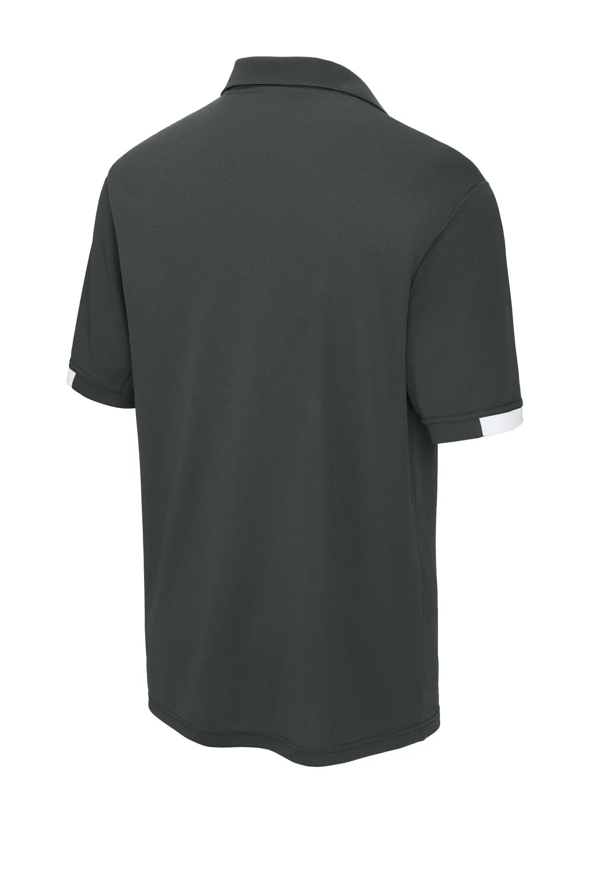 Sport-Tek Club Colorblock Polo ST444 Iron Grey/ White