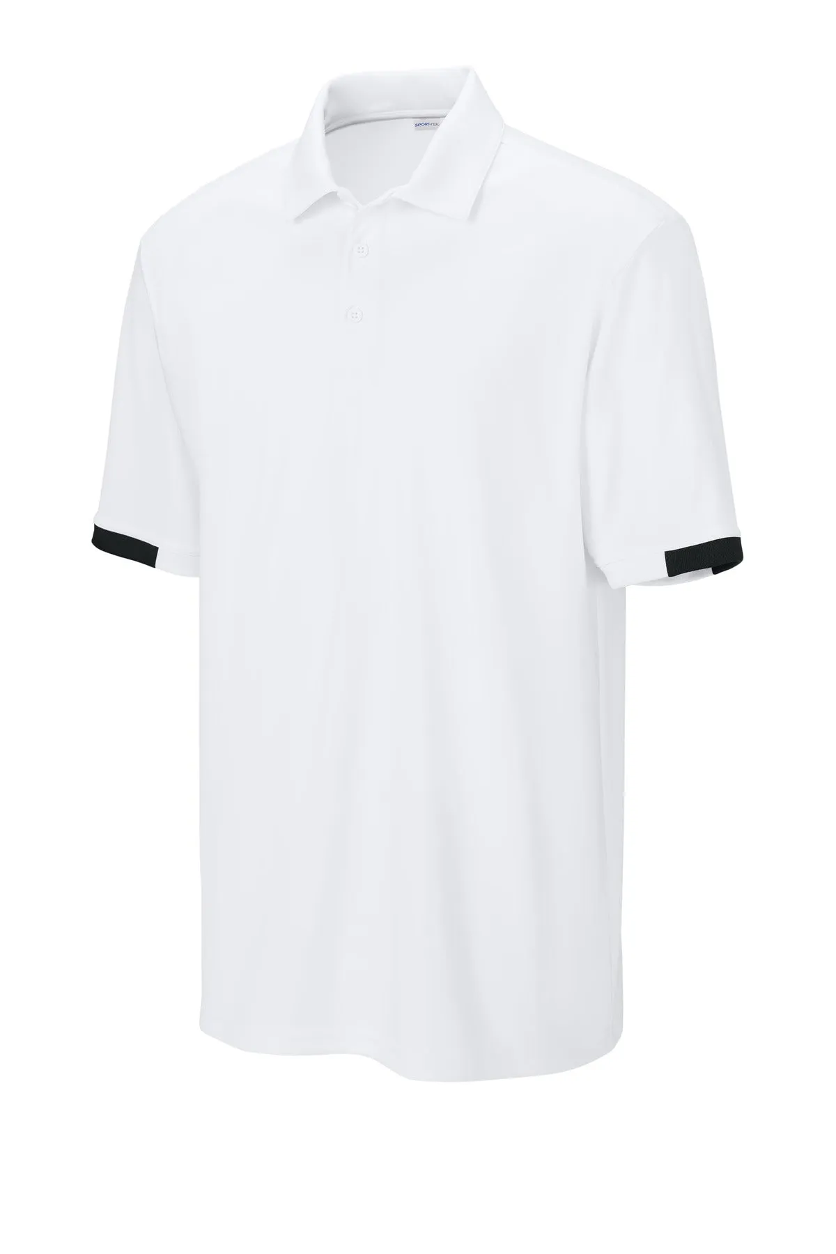 Sport-Tek Club Colorblock Polo ST444 White/ Black