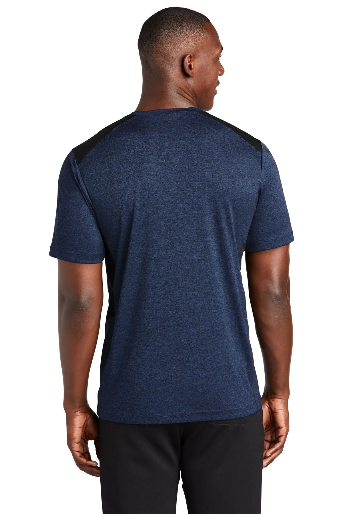 Sport-Tek  Endeavor Tee. ST465 Dark Royal Heather/ Black