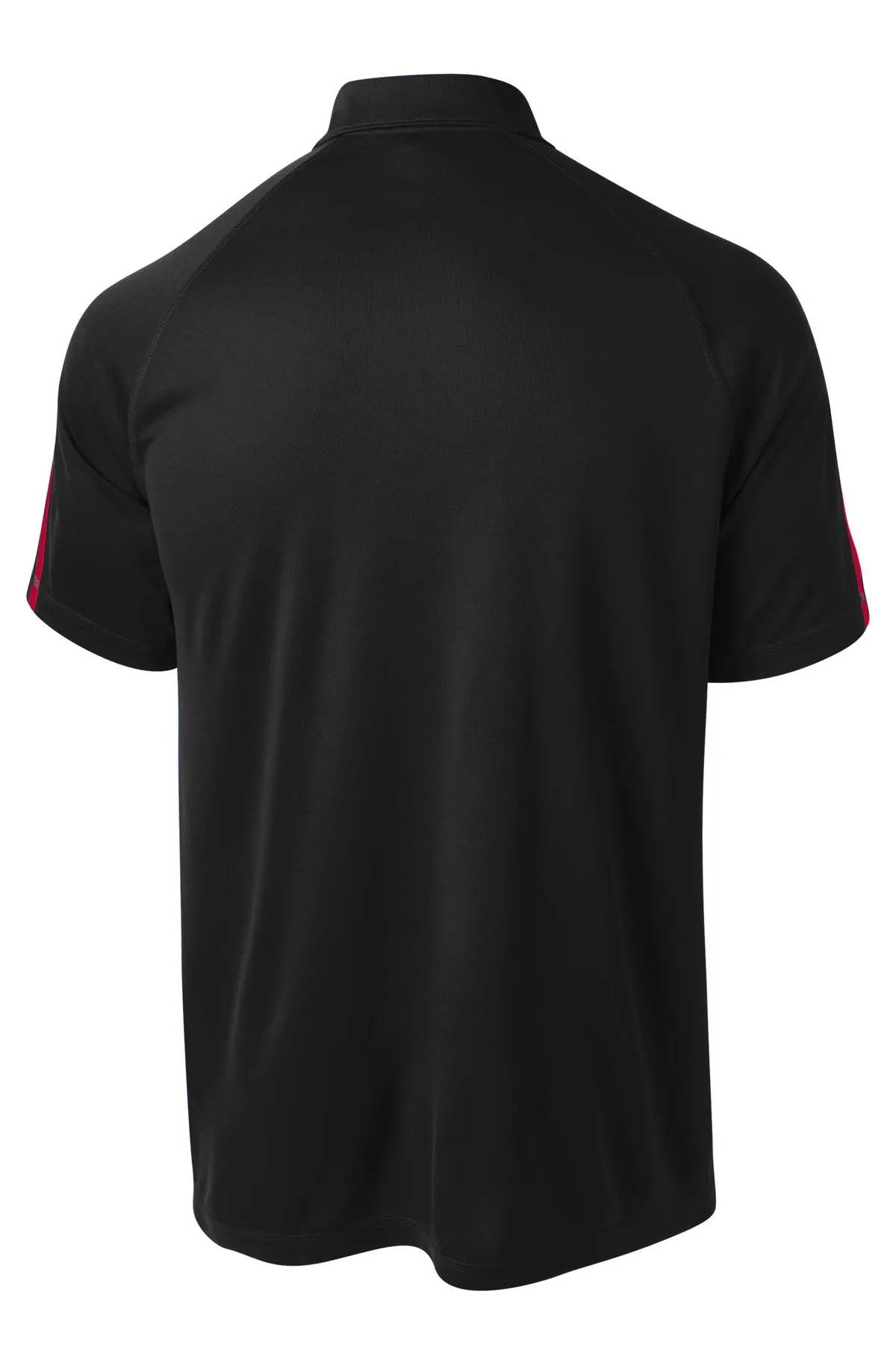 Sport-Tek PosiCharge Micro-Mesh Colorblock Polo. ST685 Black/ Red