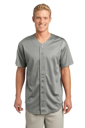 Sport-Tek PosiCharge Tough Mesh Full-Button Jersey. ST220 Silver