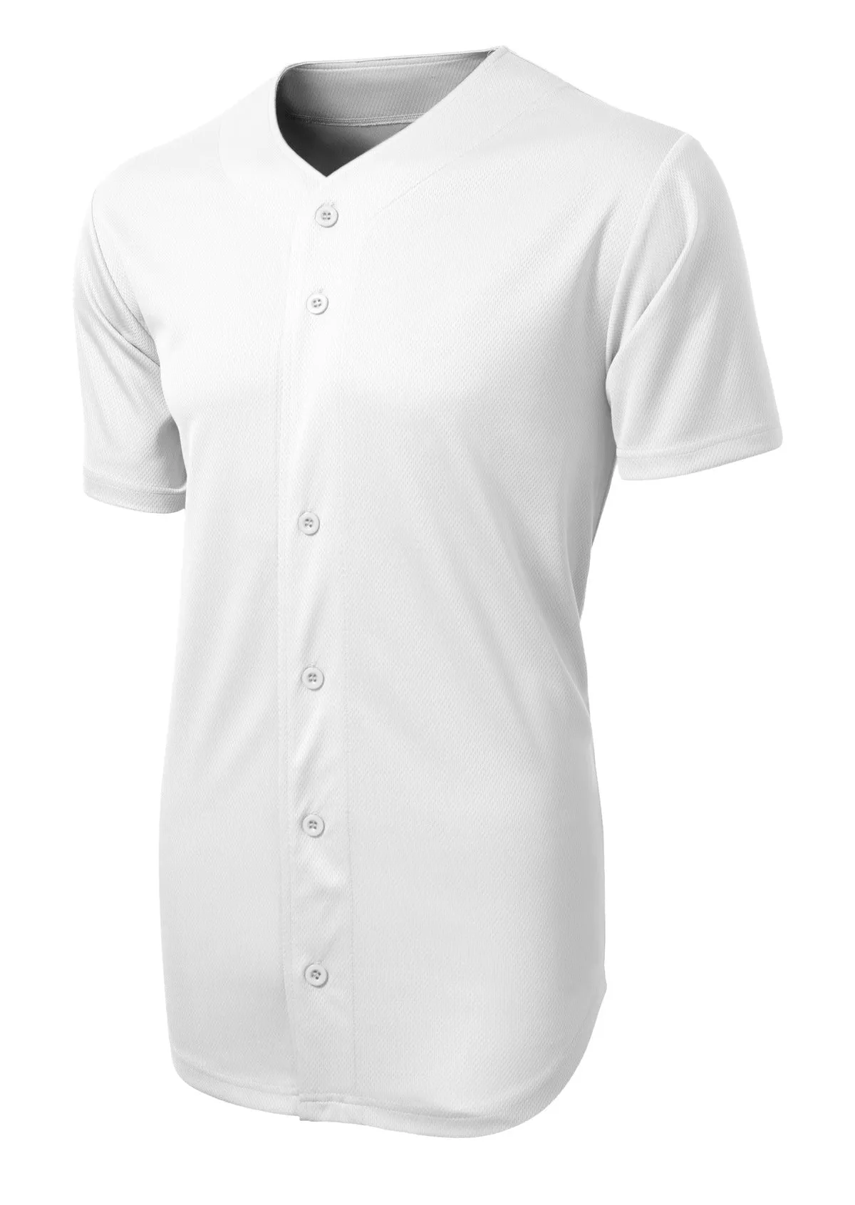 Sport-Tek PosiCharge Tough Mesh Full-Button Jersey. ST220 White