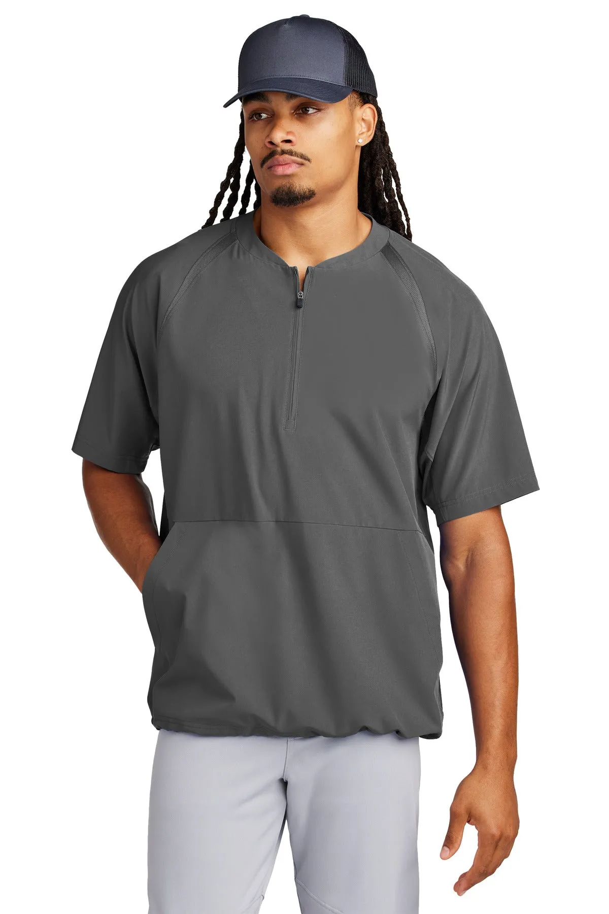 Sport-Tek Repeat 1/2-Zip Short Sleeve Jacket JST489 Iron Grey