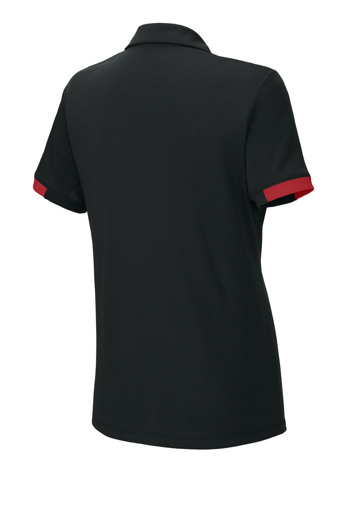 Sport-Tek Women's Club Colorblock Polo LST444 Black/ Deep Red