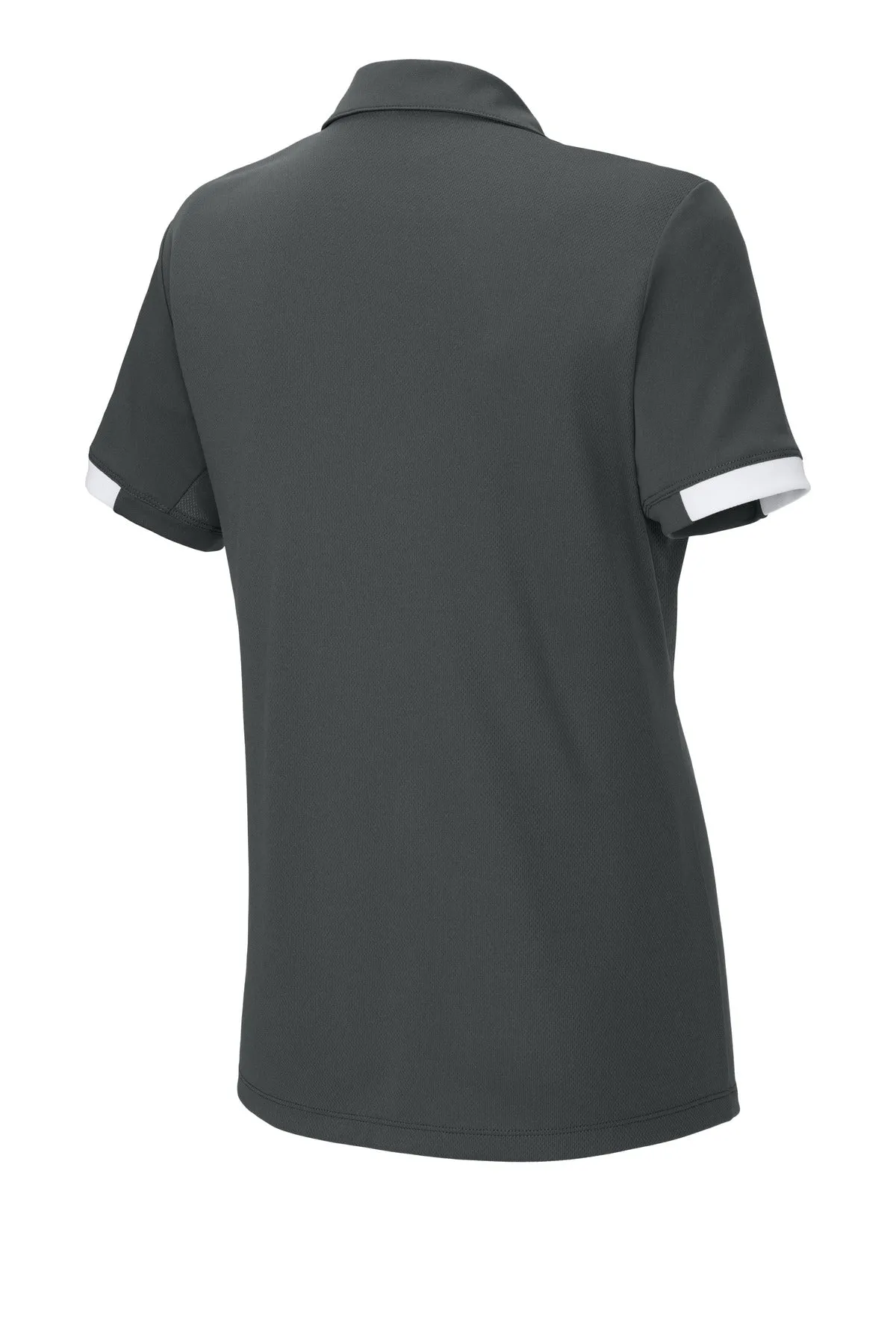 Sport-Tek Women's Club Colorblock Polo LST444 Iron Grey/ White