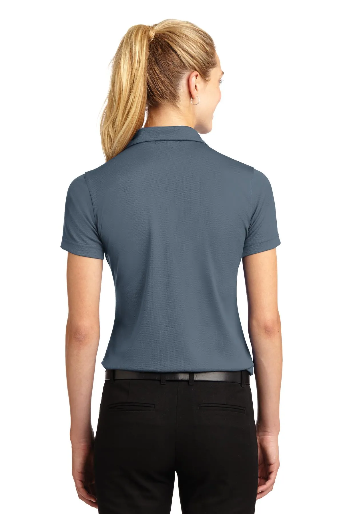 Sport-Tek Women's Dri-Mesh V-Neck Polo.  L469 Steel