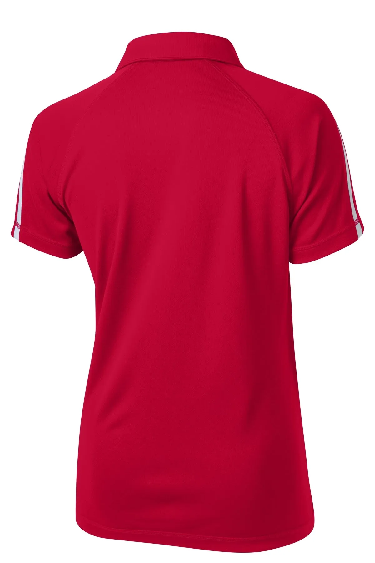 Sport-Tek Women's PosiCharge Micro-Mesh Colorblock Polo. LST685 True Red/ White