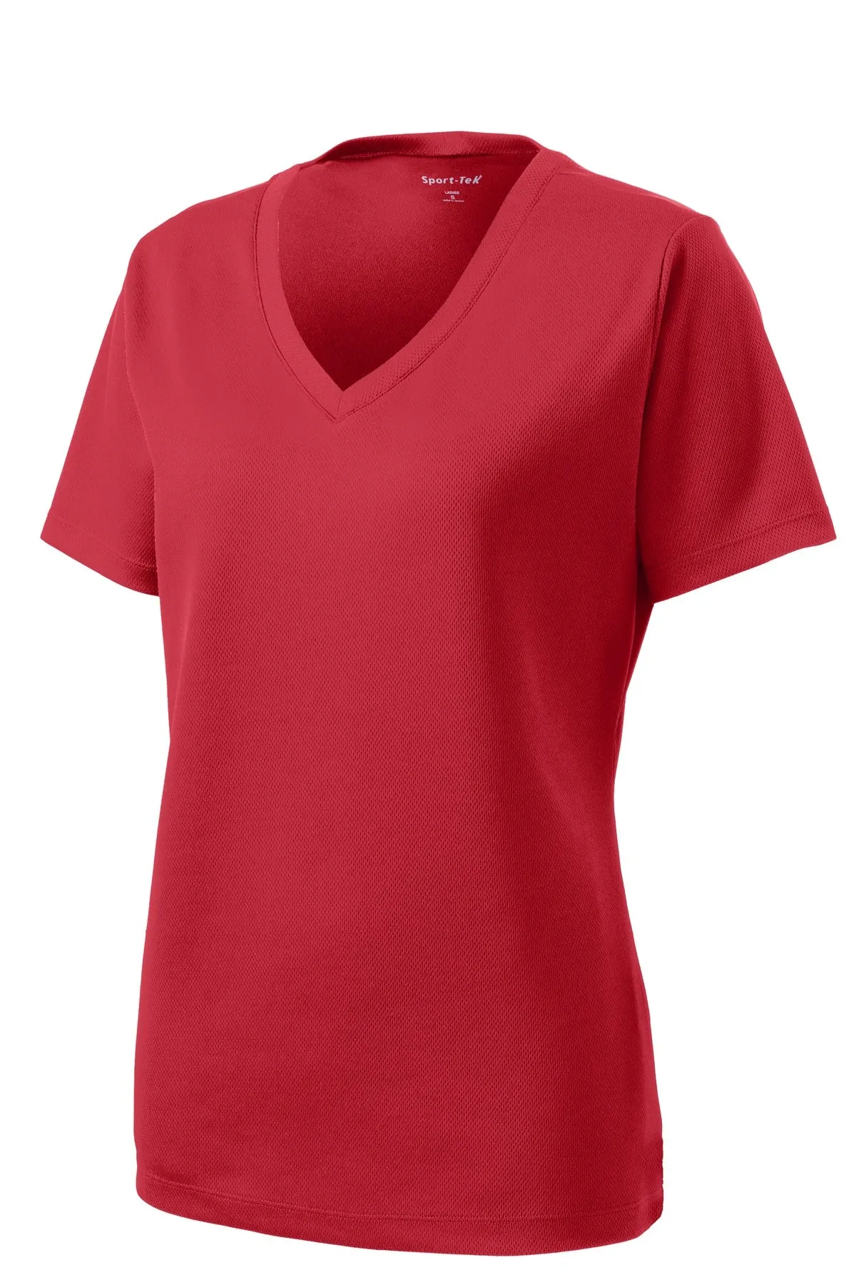 Sport-Tek Women's PosiCharge RacerMesh V-Neck Tee. LST340 True Red