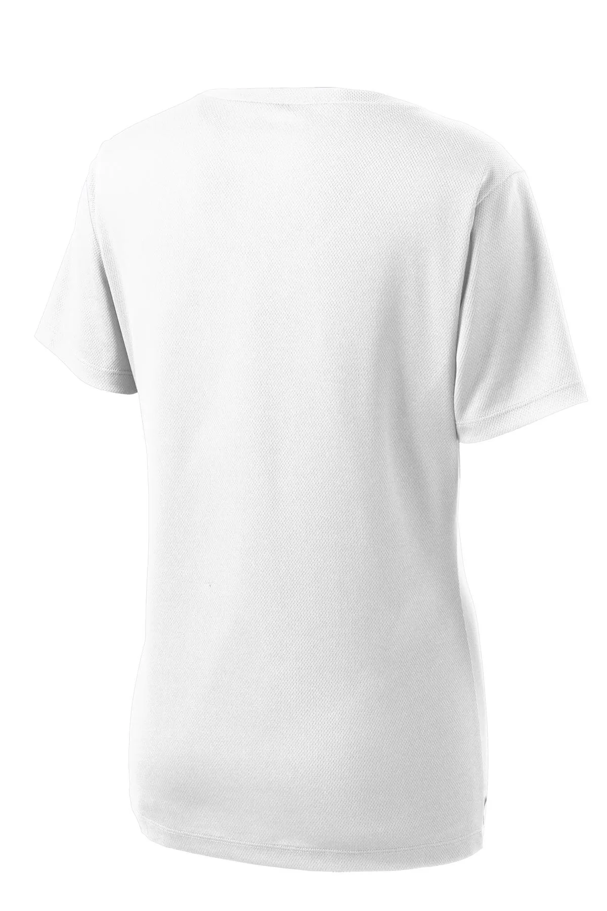 Sport-Tek Women's PosiCharge RacerMesh V-Neck Tee. LST340 White