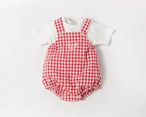 SS22 Deolinda Baby Boys Red & White Romper Set DBV22663