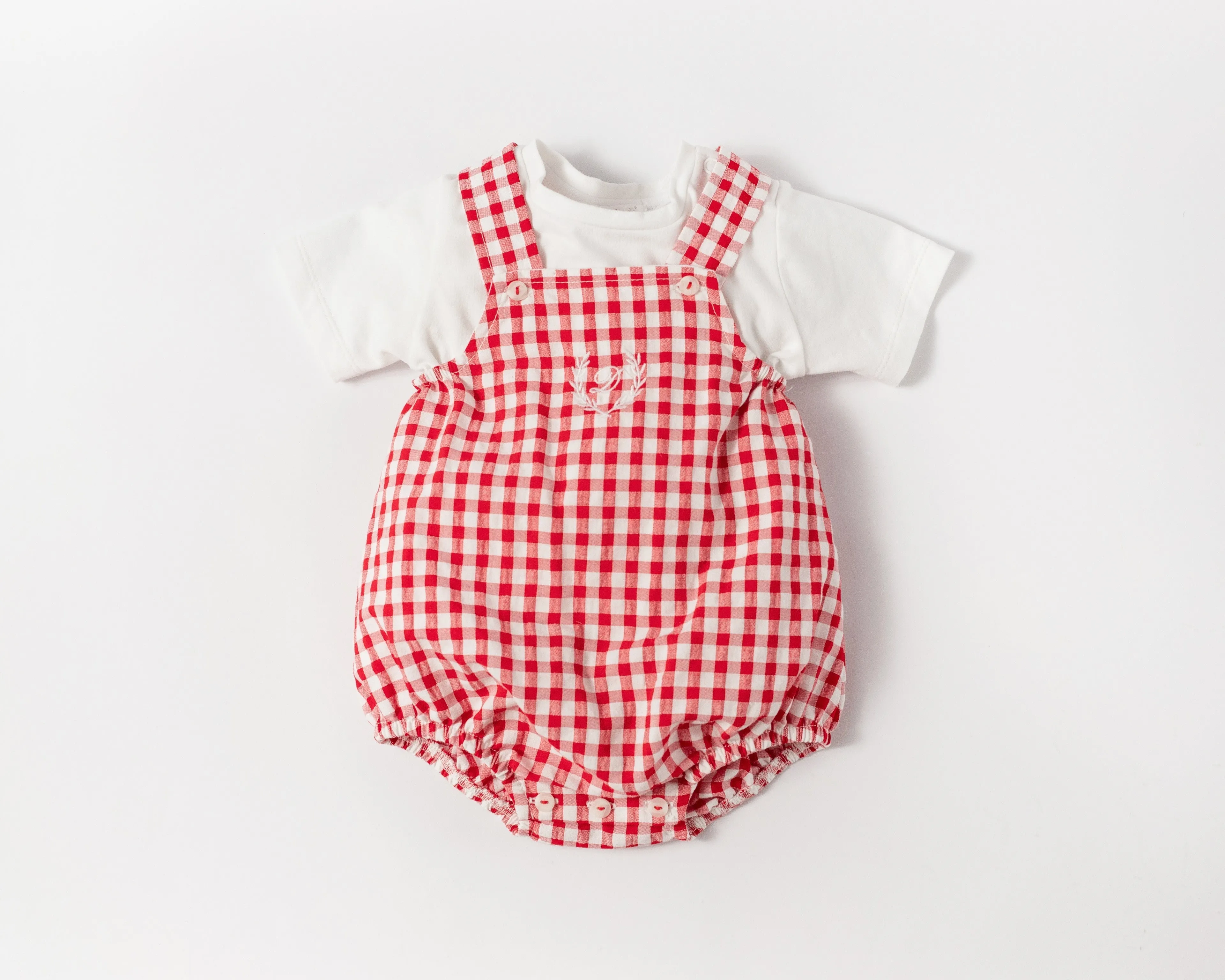 SS22 Deolinda Baby Boys Red & White Romper Set DBV22663