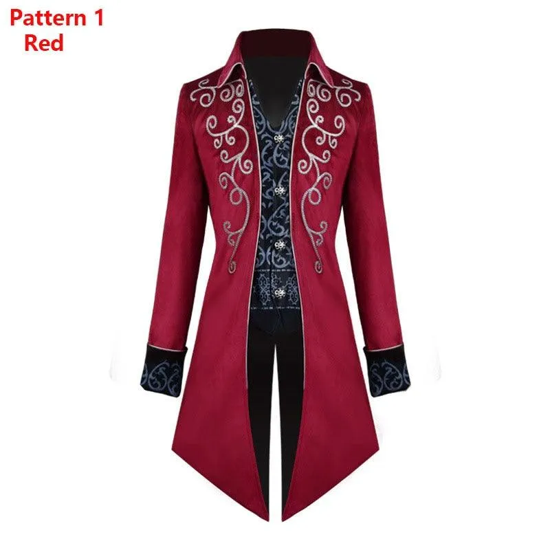 Steampunk Gothic Renaissance Black Velvet Tailcoat Tuxedo Jacket