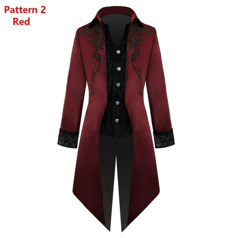 Steampunk Gothic Renaissance Black Velvet Tailcoat Tuxedo Jacket