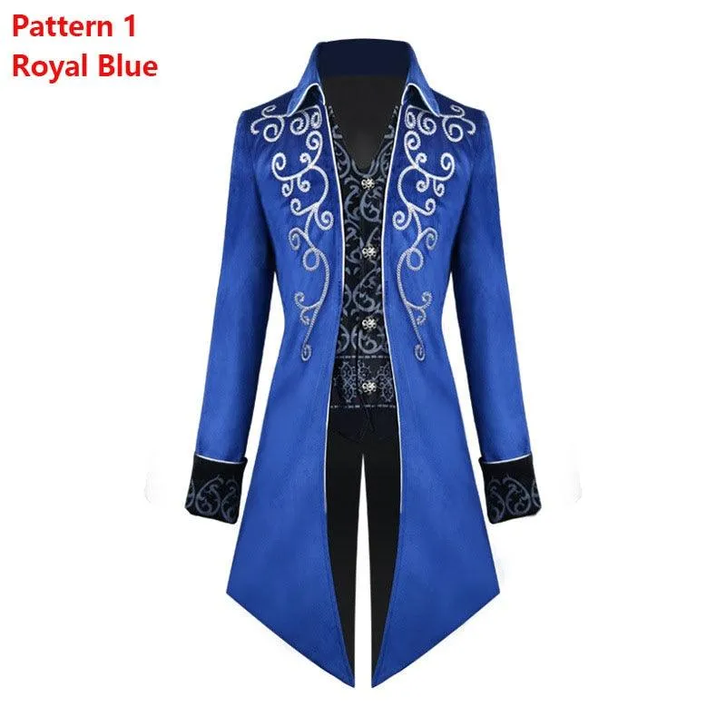 Steampunk Gothic Renaissance Black Velvet Tailcoat Tuxedo Jacket