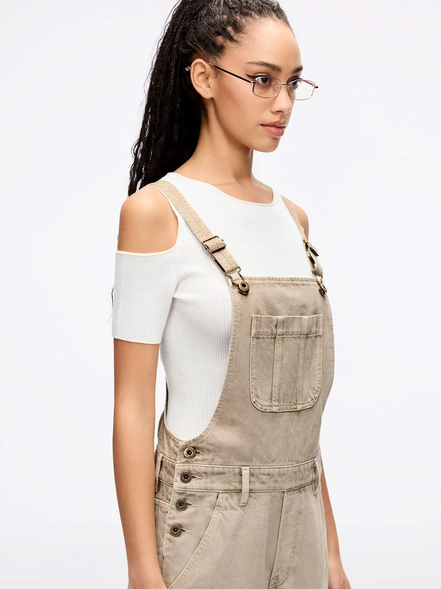 Straight-Leg Denim Jumpsuit
