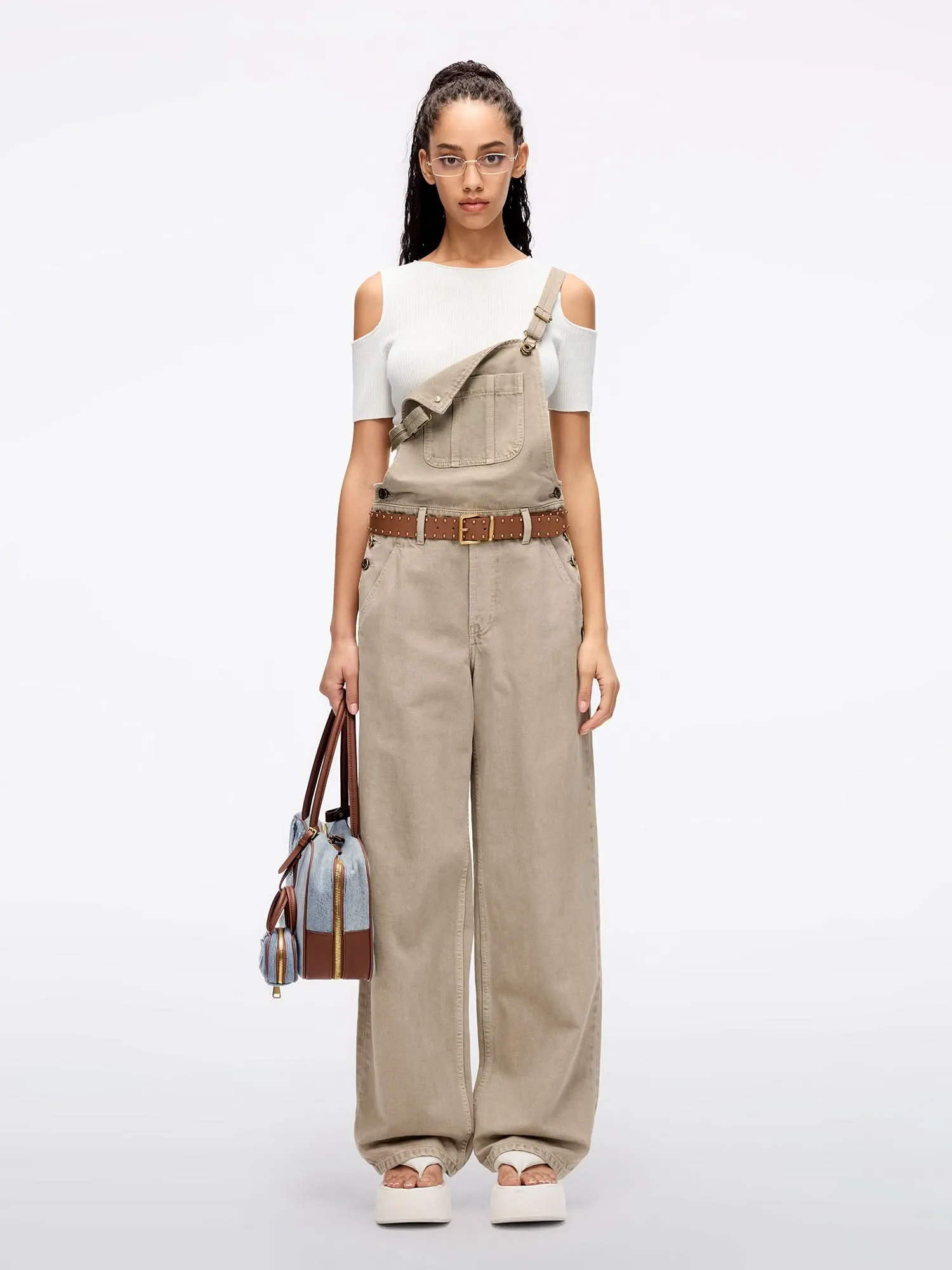 Straight-Leg Denim Jumpsuit