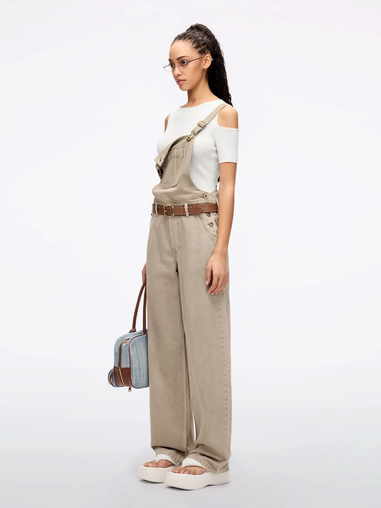 Straight-Leg Denim Jumpsuit