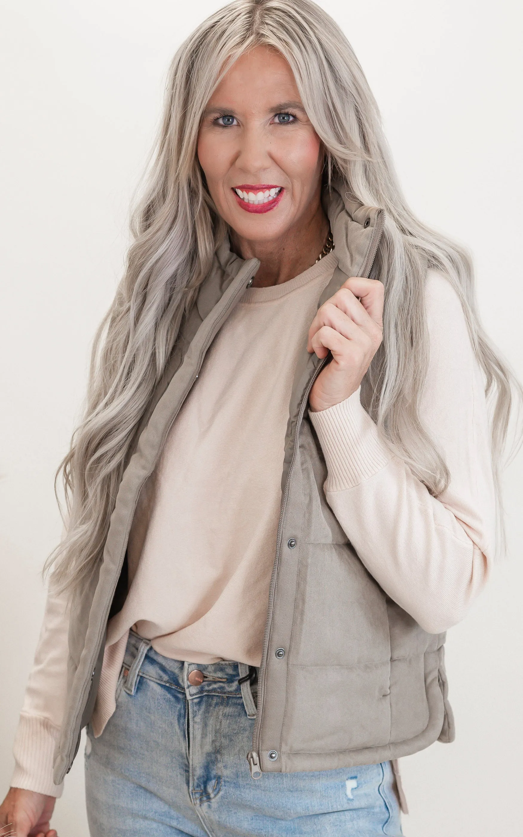 Suede Like Vest - Final Sale