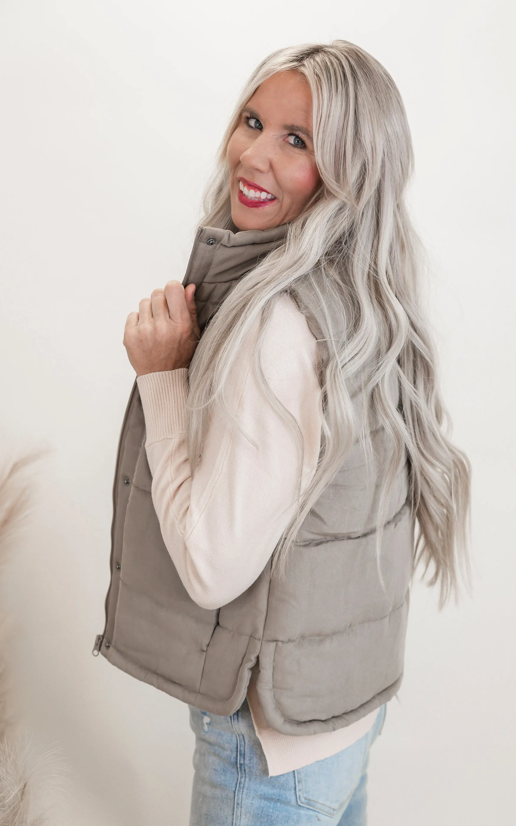 Suede Like Vest - Final Sale