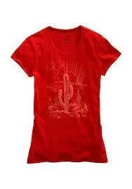TIN HAUL WOMEN'S KNIT DESERT CACTUS PRINT T-SHIRT