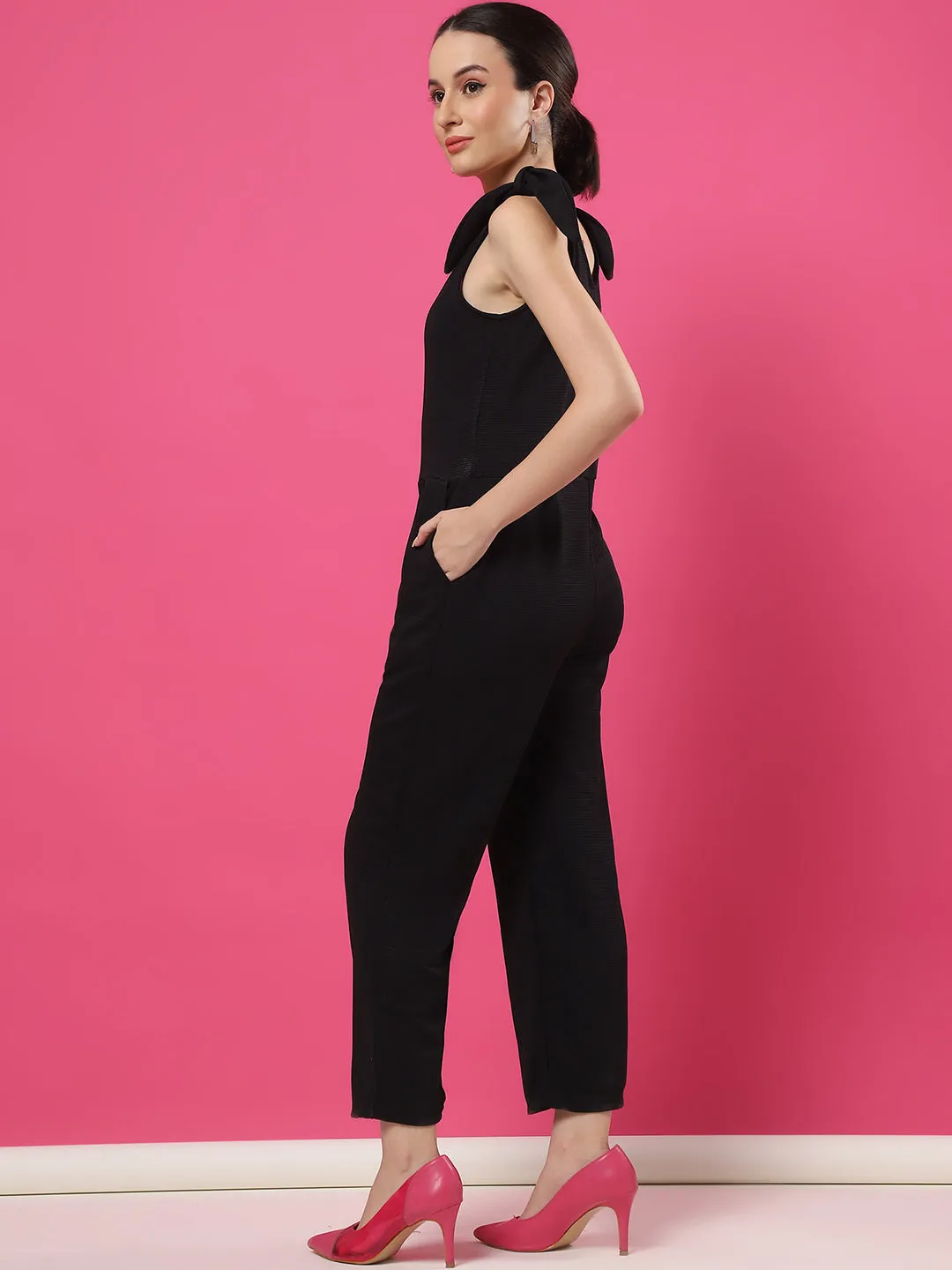 V-Neck Tie Strap Jumpsuit