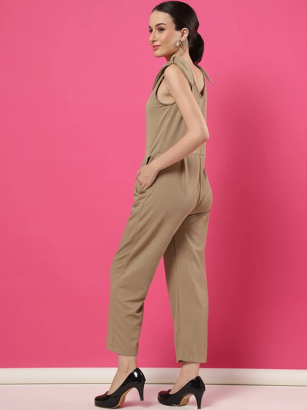 V-Neck Tie Strap Jumpsuit