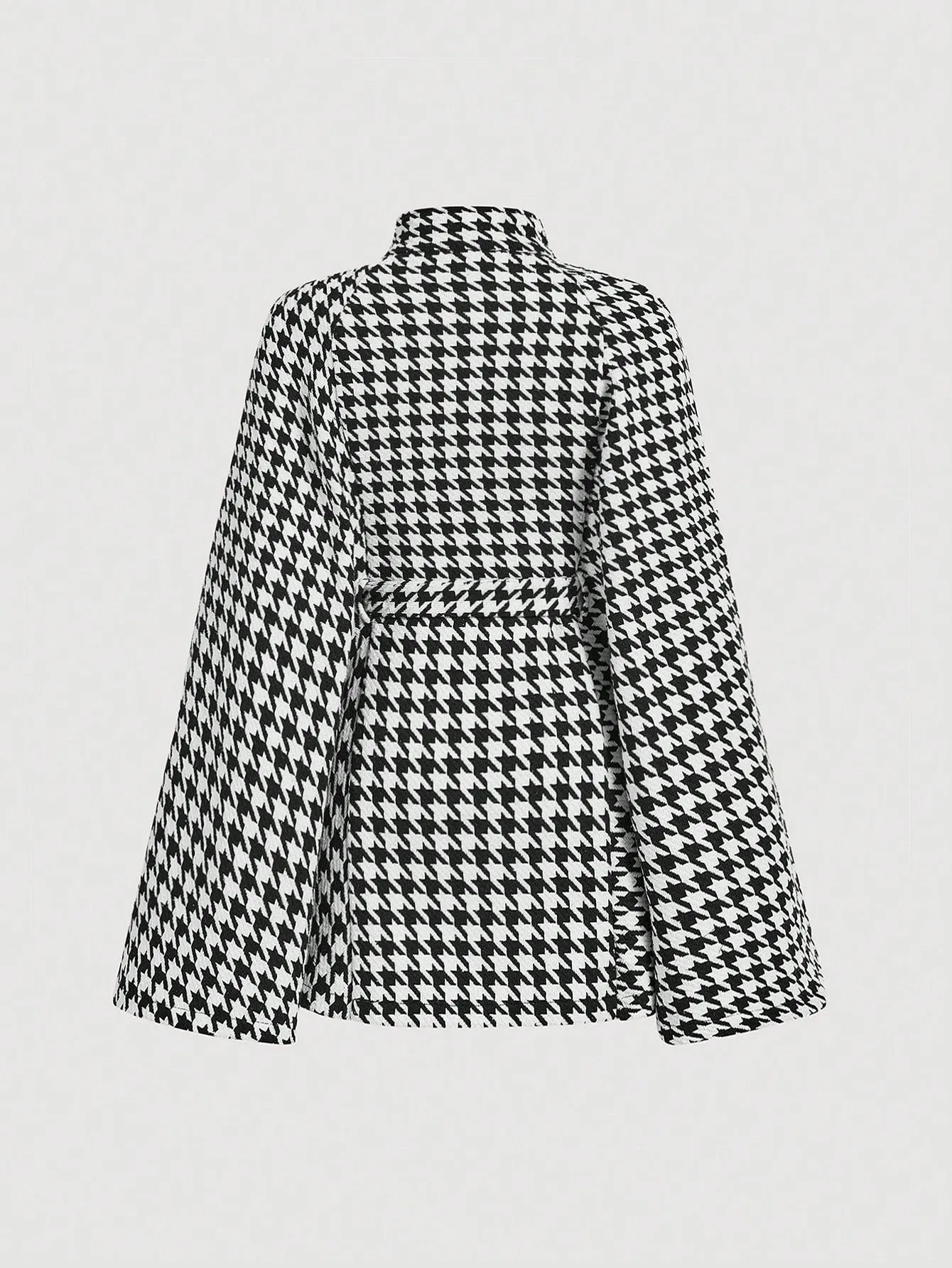 Vestido Retro de Capa con Estampado de Cuadros