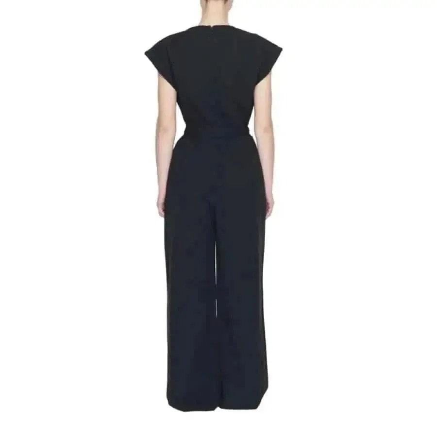 Vila Clothes Women's Black V-Neck Short Jumpsuit