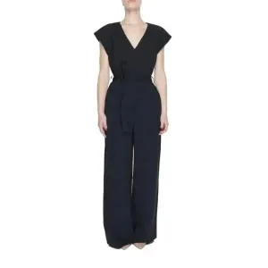 Vila Clothes Women's Black V-Neck Short Jumpsuit