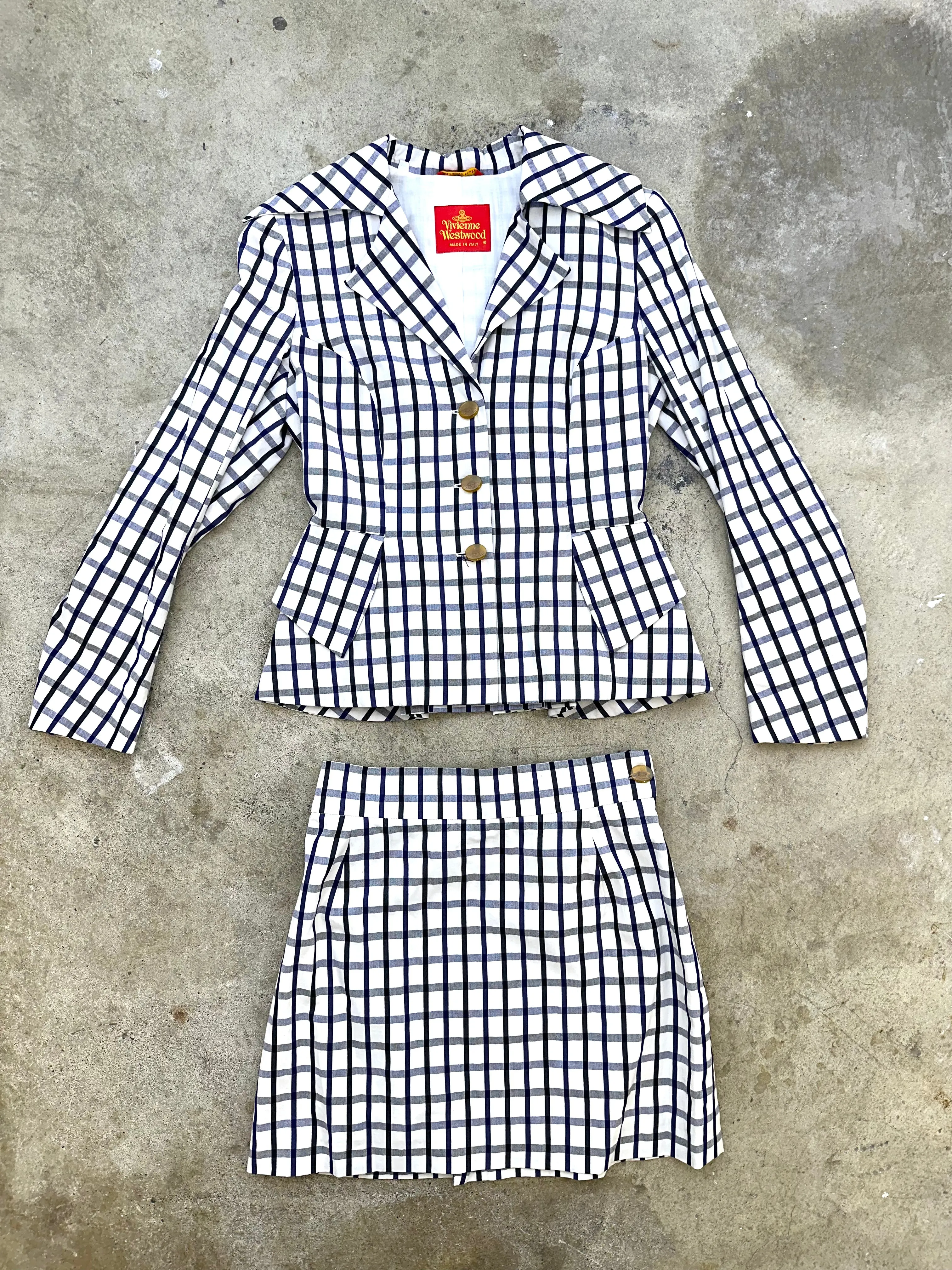 Vivienne Westwood Red Label Grid Skirt Suit