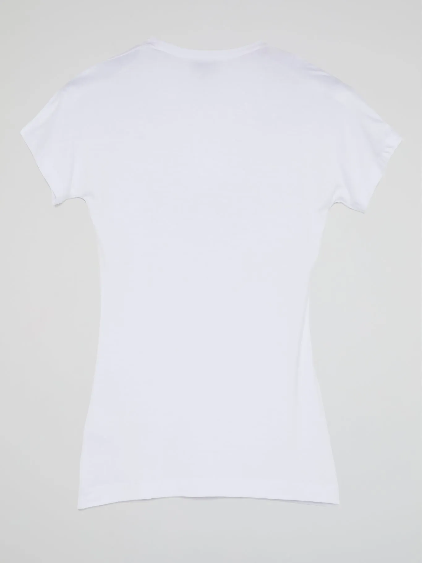 White Printed Scoop Neck T-Shirt