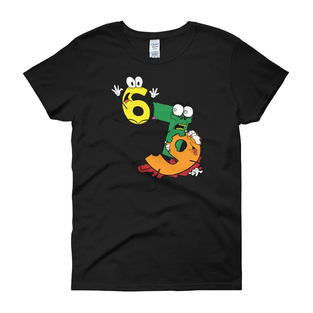 Why was 6 Afraid of 7 Seven Ate Nine Zombie Fitted T-Shirt