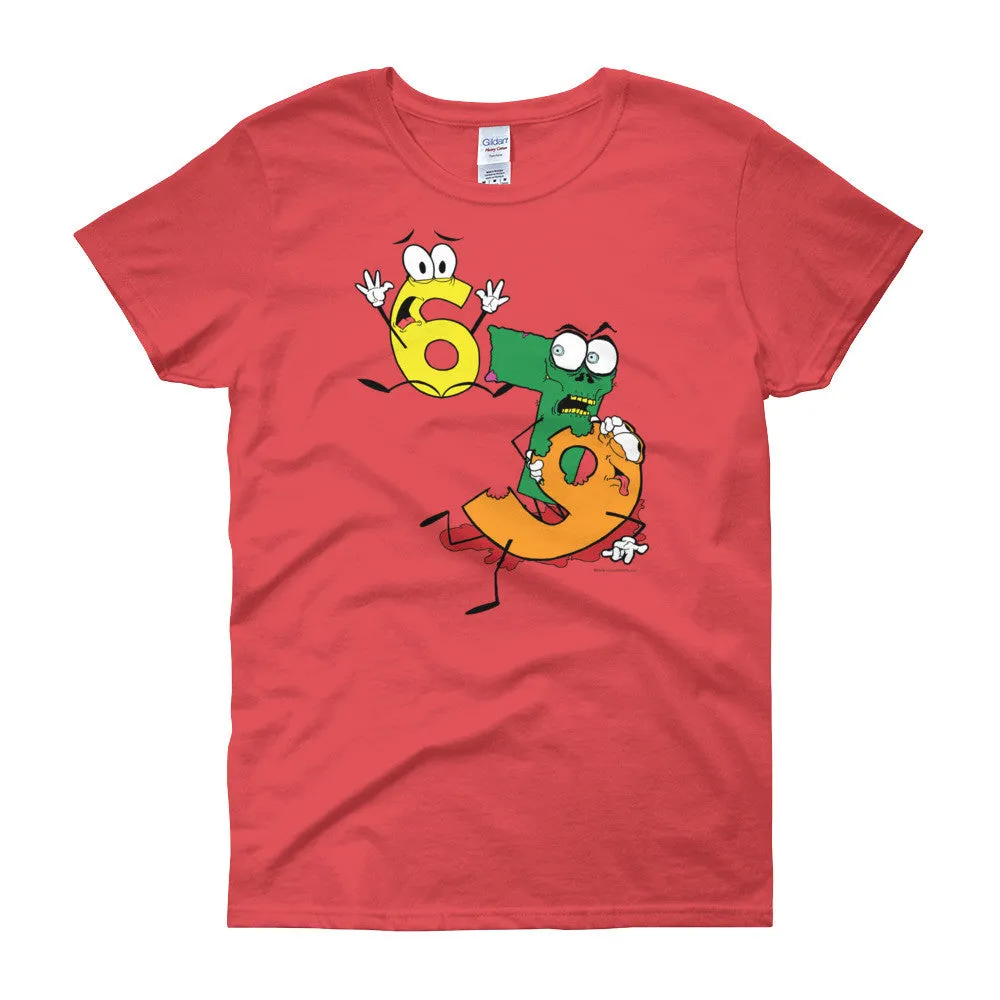 Why was 6 Afraid of 7 Seven Ate Nine Zombie Fitted T-Shirt