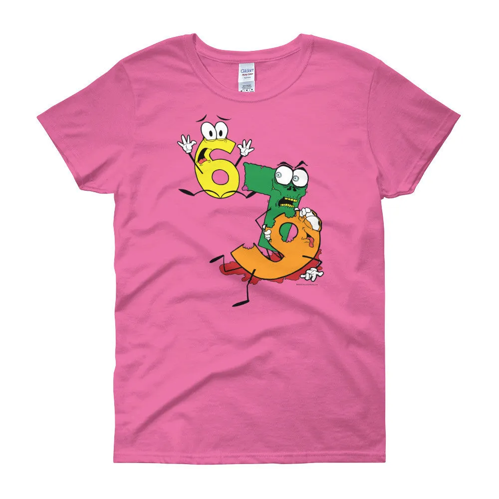 Why was 6 Afraid of 7 Seven Ate Nine Zombie Fitted T-Shirt